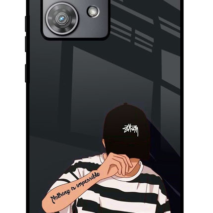 Aesthetic Boy Moto Edge 40 Neo Glass Case Back Cover by Casekaro