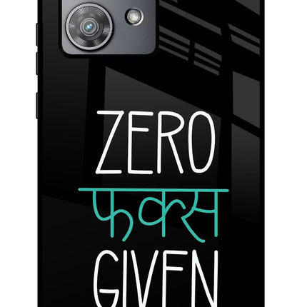Zero Fucks Given Moto Edge 40 Neo Glass Case Back Cover by Casekaro