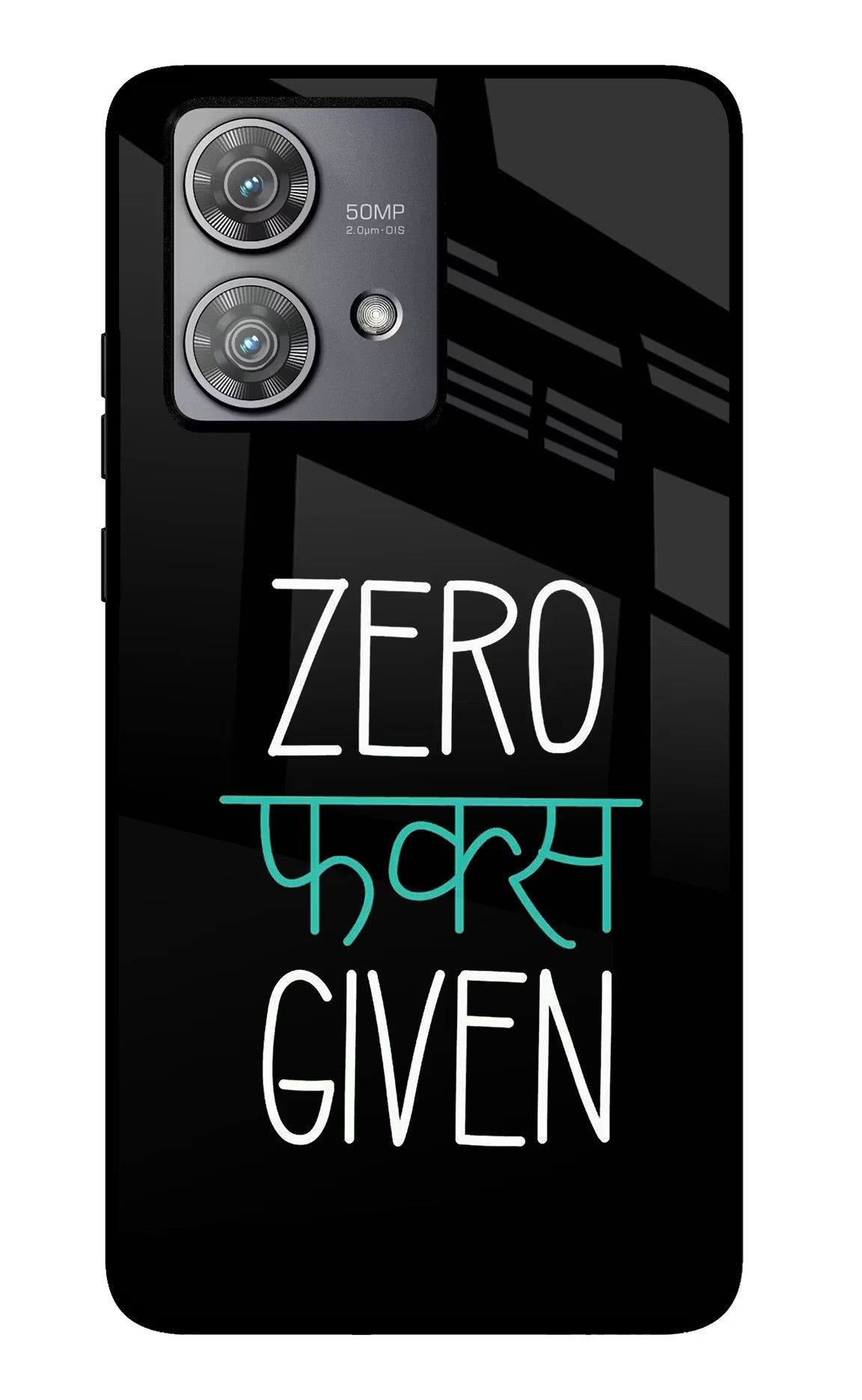 Zero Fucks Given Moto Edge 40 Neo Glass Case Back Cover by Casekaro