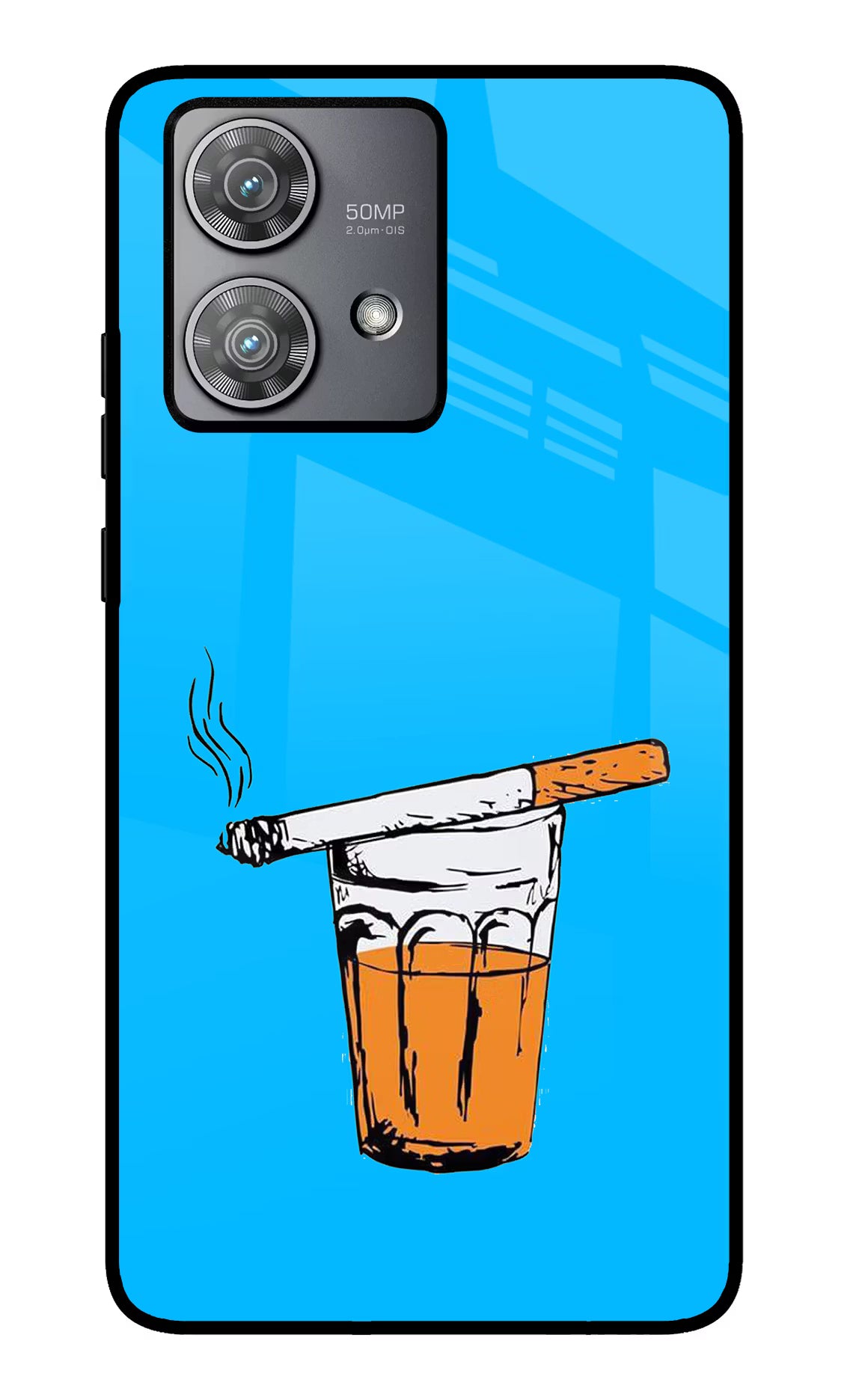 Chai Sutta Moto Edge 40 Neo Glass Case Back Cover by Casekaro