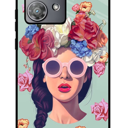 Pretty Girl Moto Edge 40 Neo Glass Case Back Cover by Casekaro