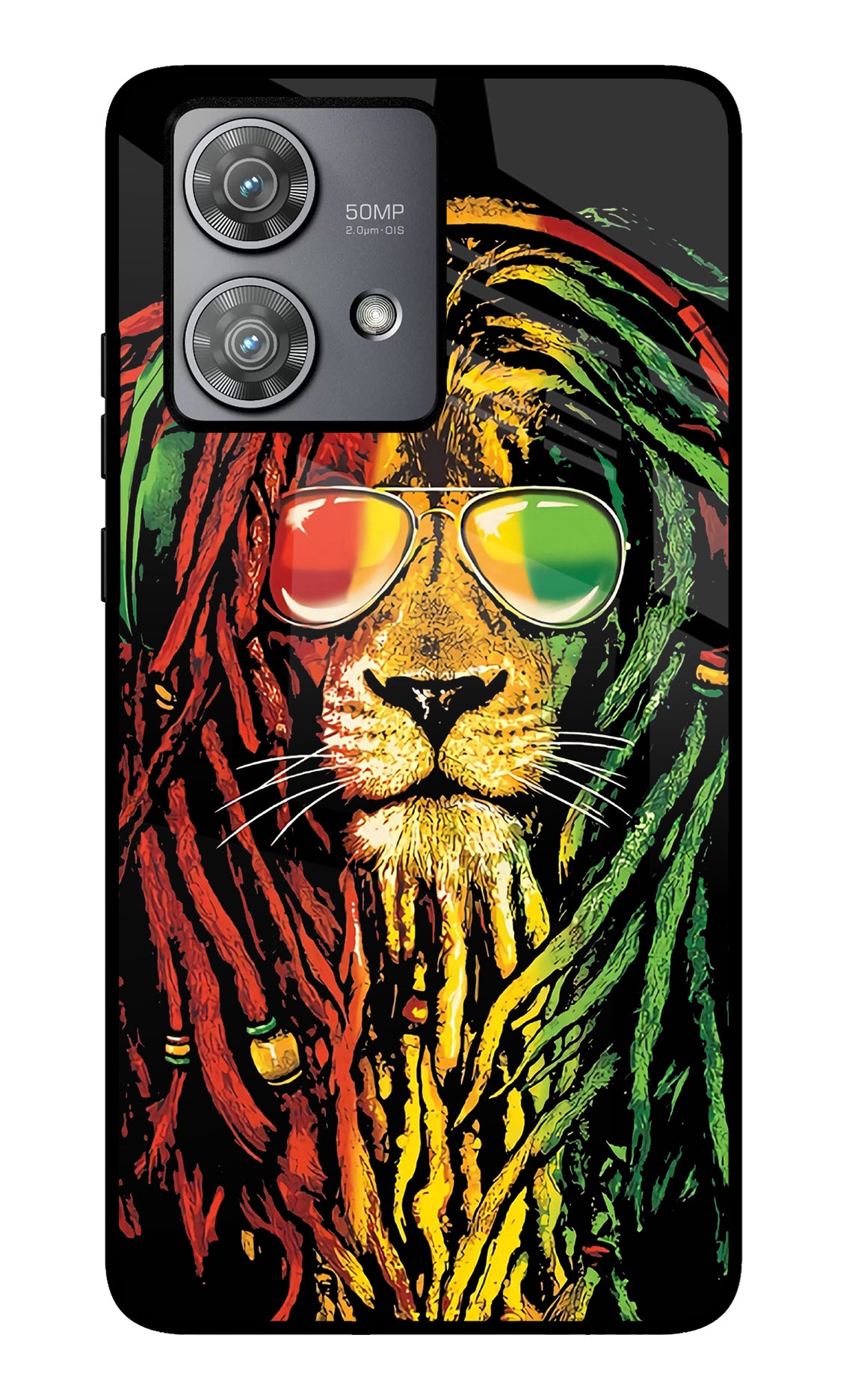 Rasta Lion Moto Edge 40 Neo Glass Case