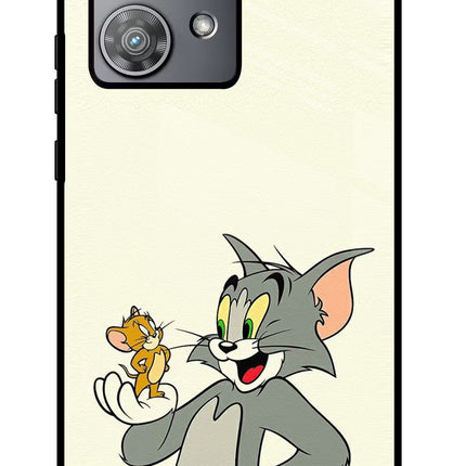 Tom & Jerry Moto Edge 40 Neo Glass Case Back Cover by Casekaro