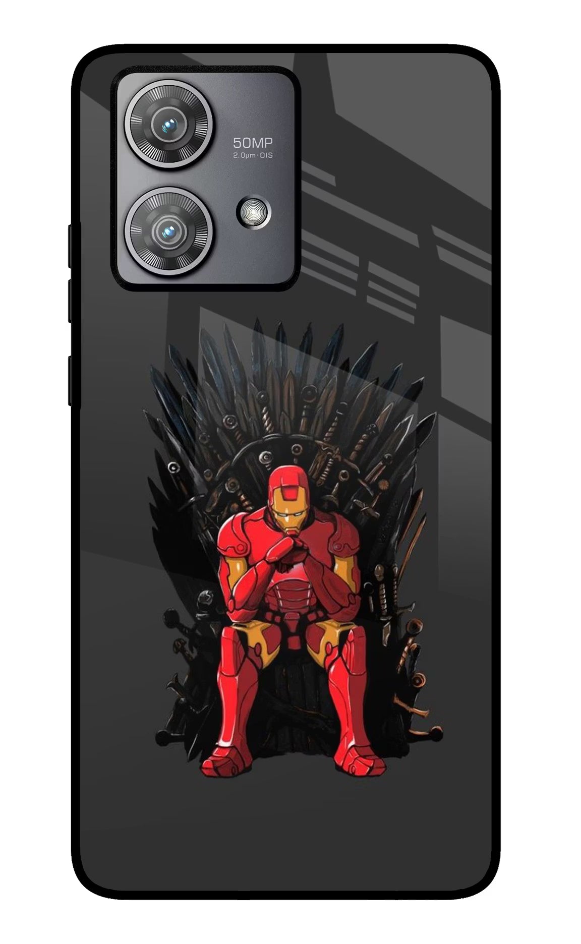 Ironman Throne Moto Edge 40 Neo Glass Case Back Cover by Casekaro