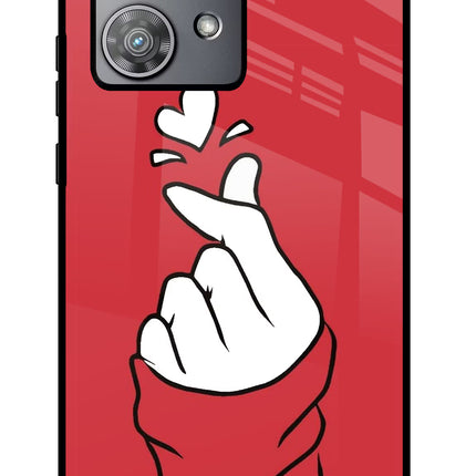 Korean Love Sign Moto Edge 40 Neo Glass Case Back Cover by Casekaro