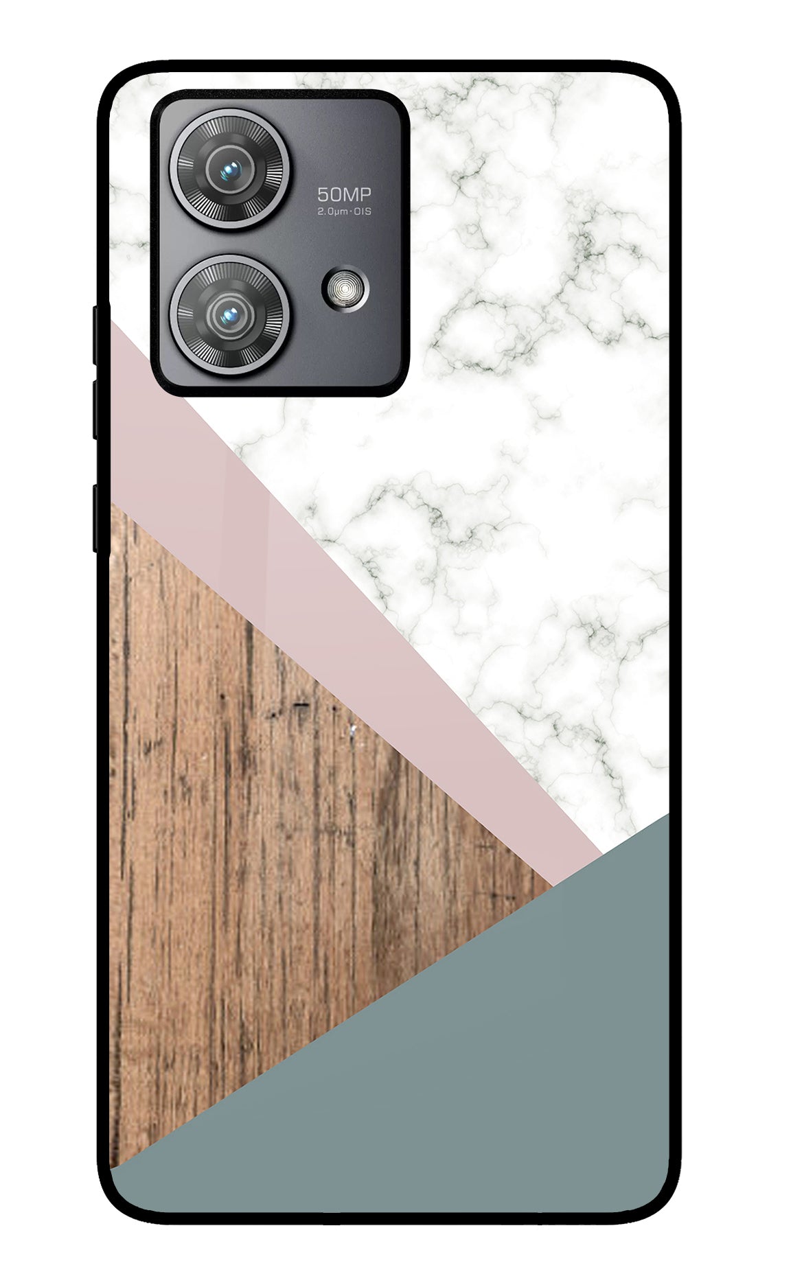 Marble wood Abstract Moto Edge 40 Neo Glass Case