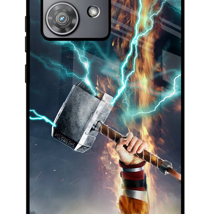Thor Hammer Mjolnir Moto Edge 40 Neo Glass Case Back Cover by Casekaro