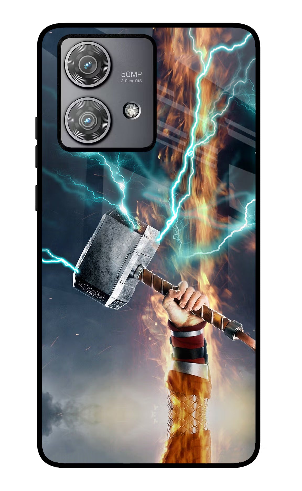 Thor Hammer Mjolnir Moto Edge 40 Neo Glass Case Back Cover by Casekaro