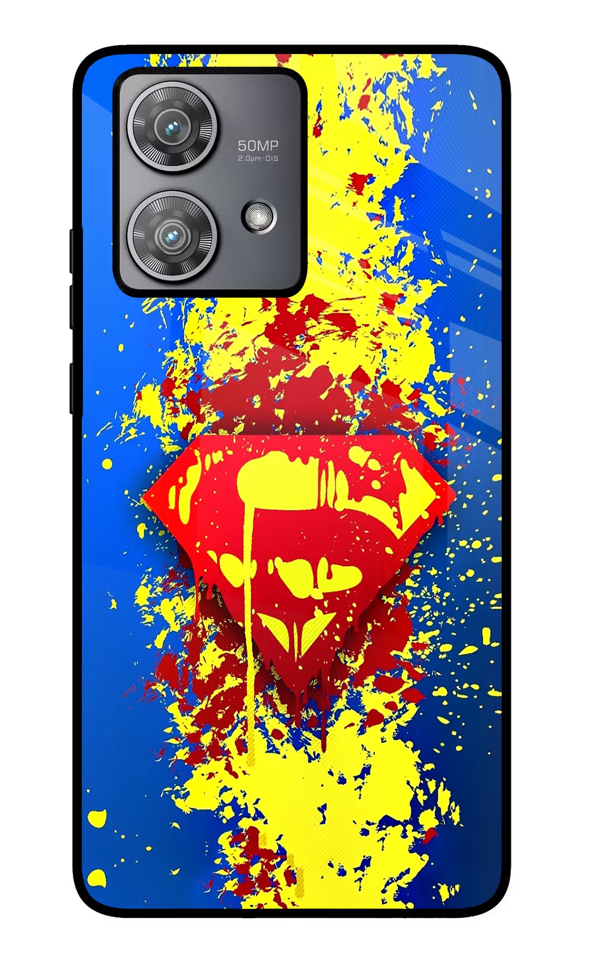 Superman logo Moto Edge 40 Neo Glass Case Back Cover by Casekaro