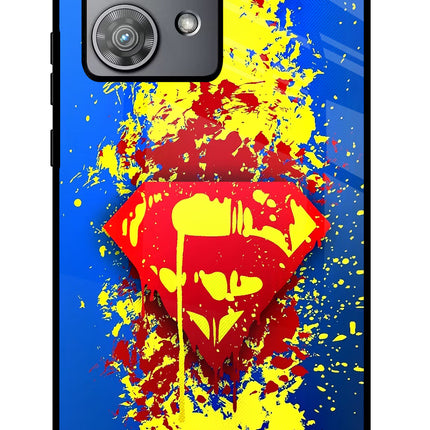 Superman logo Moto Edge 40 Neo Glass Case Back Cover by Casekaro