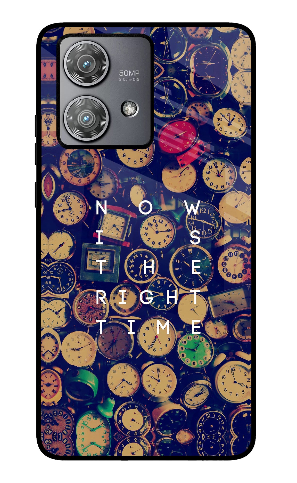 Now is the Right Time Quote Moto Edge 40 Neo Glass Case