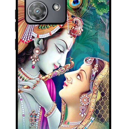 Lord Radha Krishna Moto Edge 40 Neo Glass Case Back Cover by Casekaro