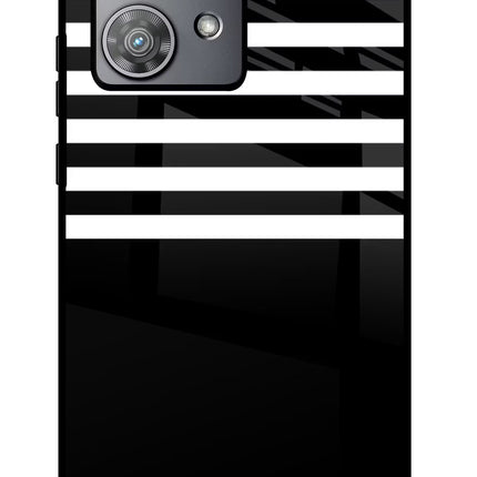 Black and White Print Moto Edge 40 Neo Glass Case Back Cover by Casekaro