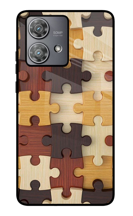 Wooden Puzzle Moto Edge 40 Neo Glass Case