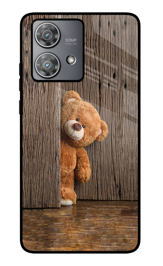 Teddy Wooden Moto Edge 40 Neo Glass Case