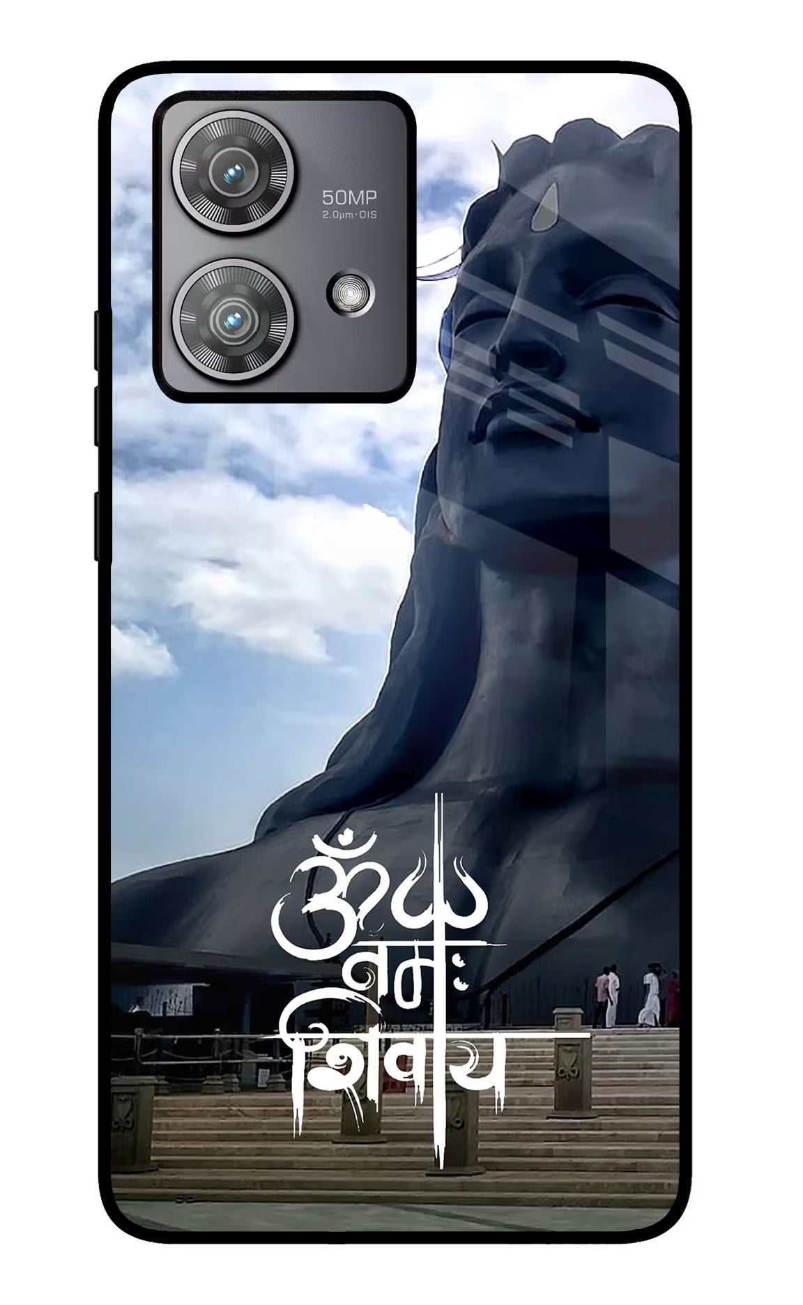 Om Namah Shivay Moto Edge 40 Neo Glass Case Back Cover by Casekaro