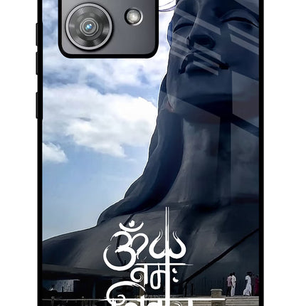 Om Namah Shivay Moto Edge 40 Neo Glass Case Back Cover by Casekaro