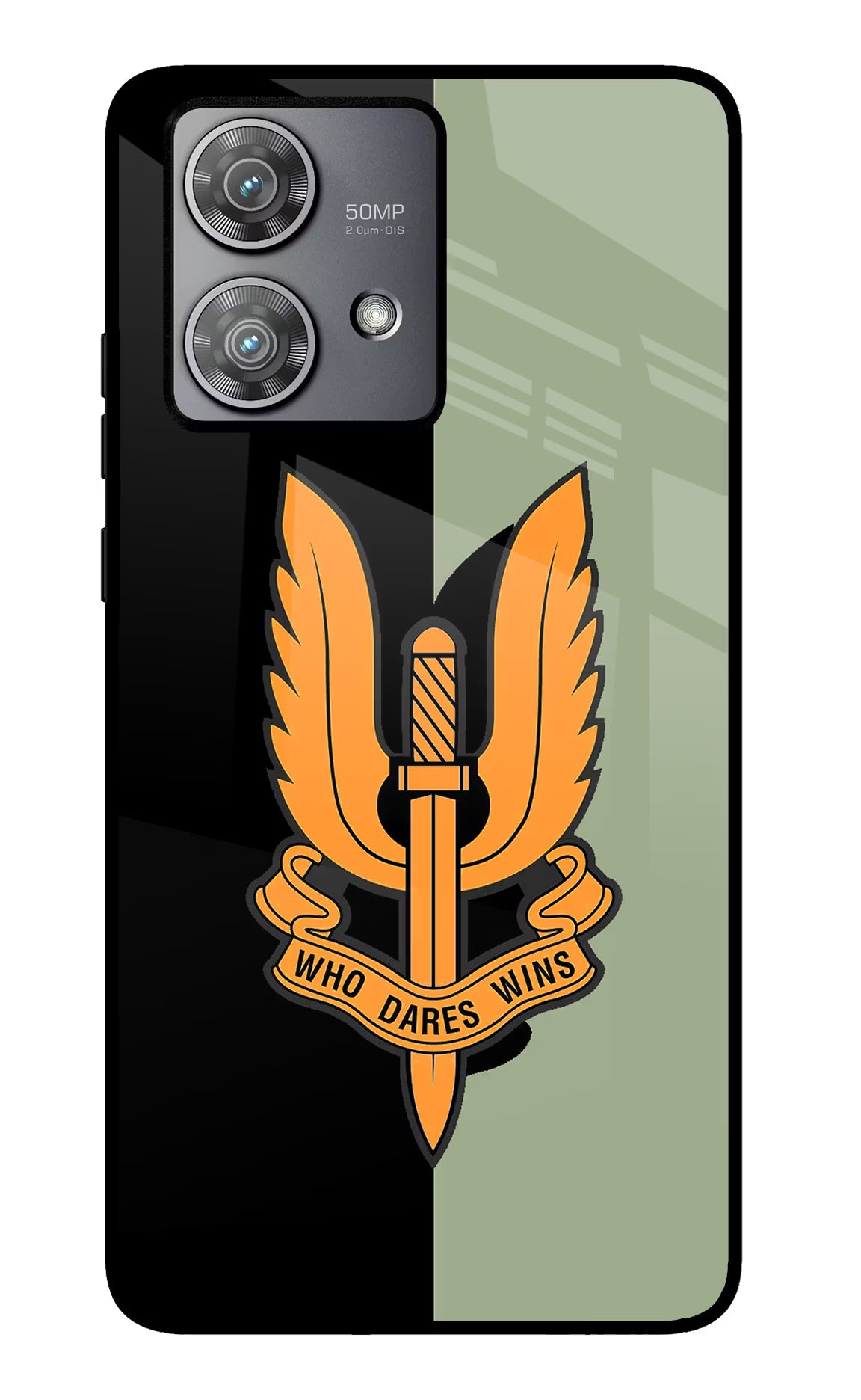 Balidan Logo Moto Edge 40 Neo Glass Case Back Cover by Casekaro
