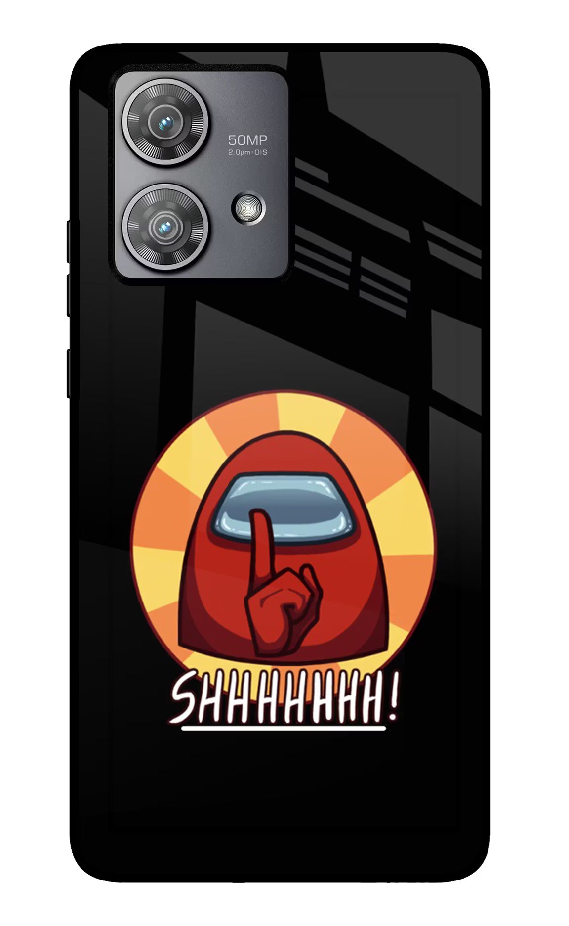 Among Us Shhh! Moto Edge 40 Neo Glass Case Back Cover by Casekaro