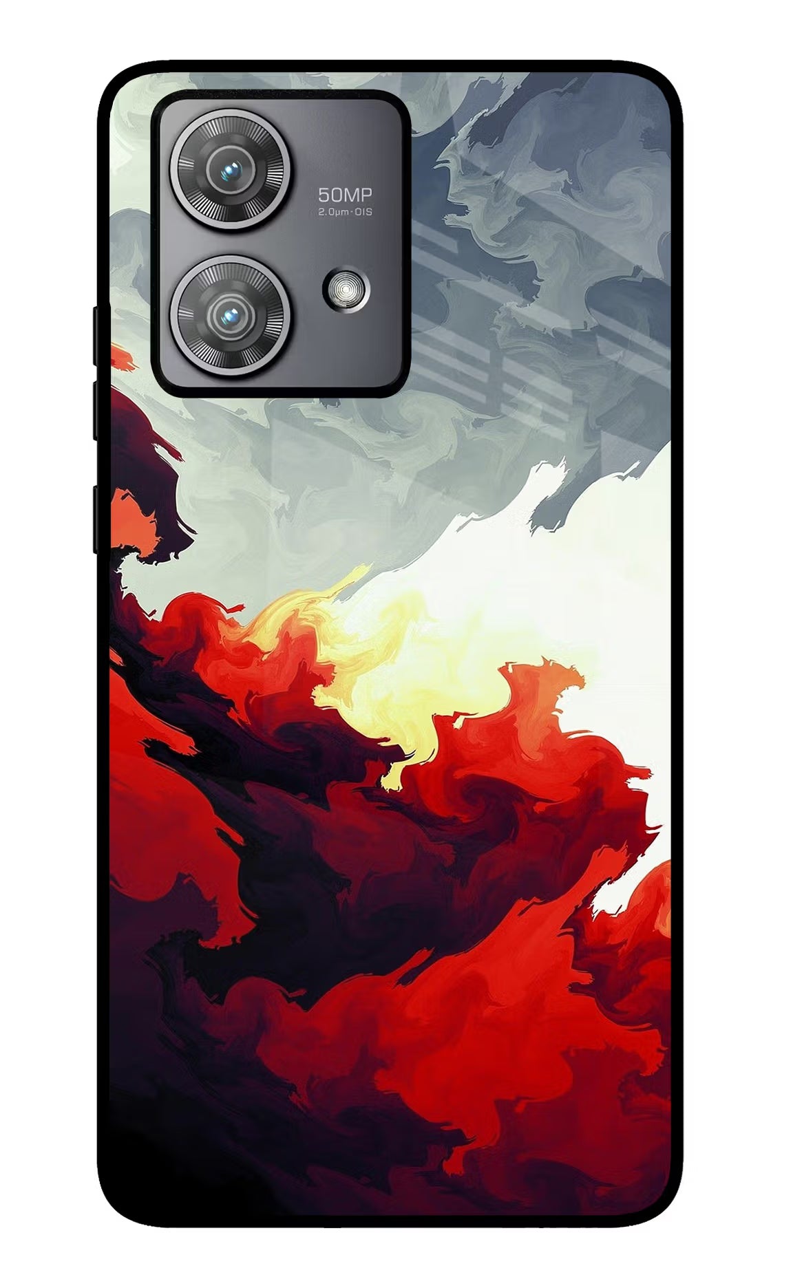 Fire Cloud Moto Edge 40 Neo Glass Case Back Cover by Casekaro