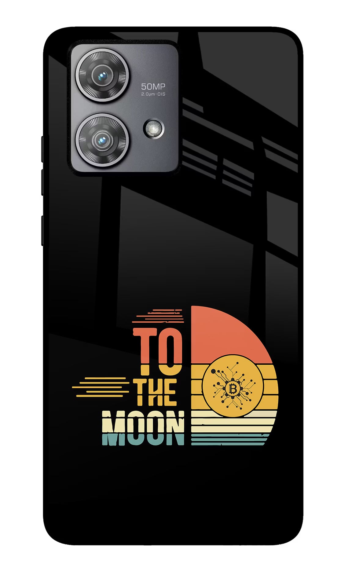 To the Moon Moto Edge 40 Neo Glass Case Back Cover by Casekaro
