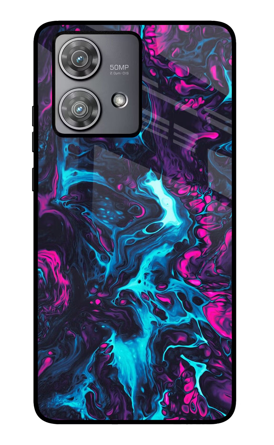 Abstract Moto Edge 40 Neo Glass Case Back Cover by Casekaro