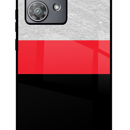 Tri Color Pattern Moto Edge 40 Neo Glass Case Back Cover by Casekaro