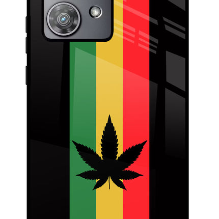 Weed Flag Moto Edge 40 Neo Glass Case Back Cover by Casekaro