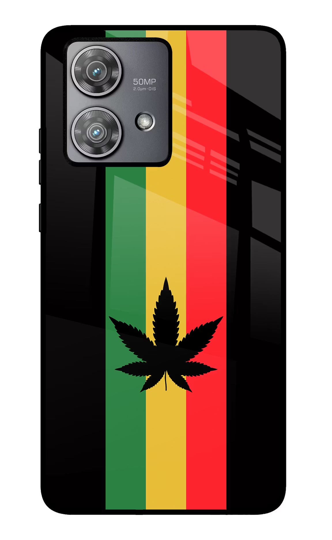 Weed Flag Moto Edge 40 Neo Glass Case Back Cover by Casekaro
