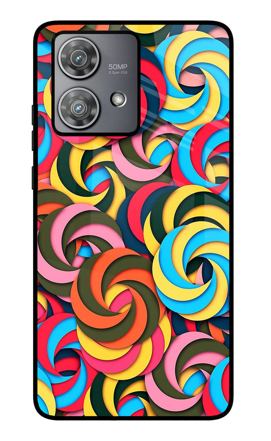 Spiral Pattern Moto Edge 40 Neo Glass Case