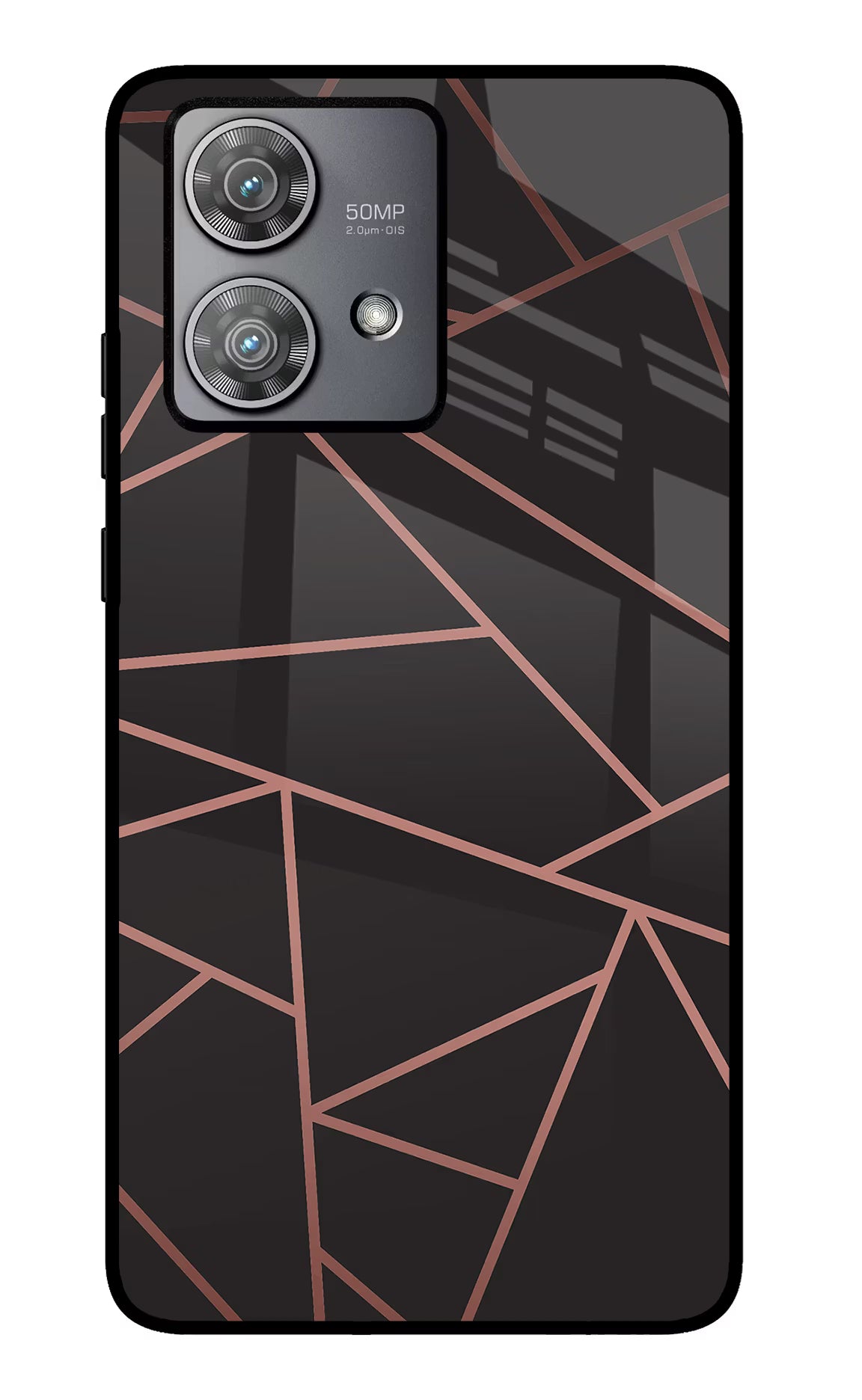 Geometric Pattern Moto Edge 40 Neo Glass Case Back Cover by Casekaro