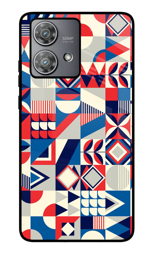 Colorful Pattern Moto Edge 40 Neo Glass Case