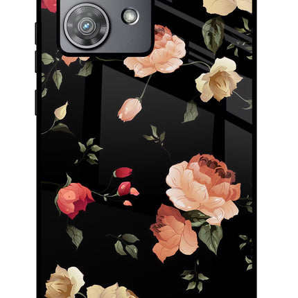 Flowers Moto Edge 40 Neo Glass Case Back Cover by Casekaro