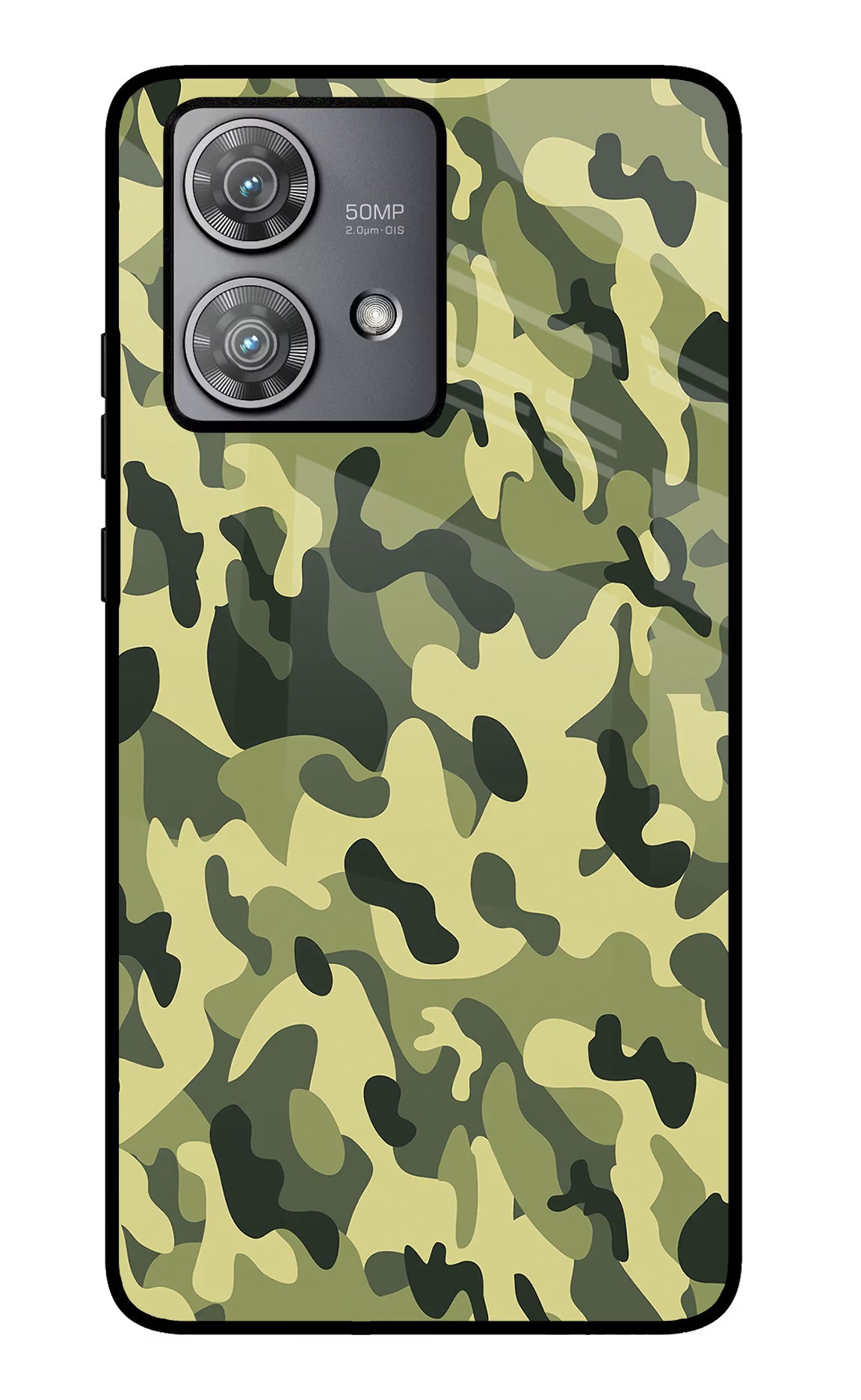 Camouflage Moto Edge 40 Neo Glass Case Back Cover by Casekaro