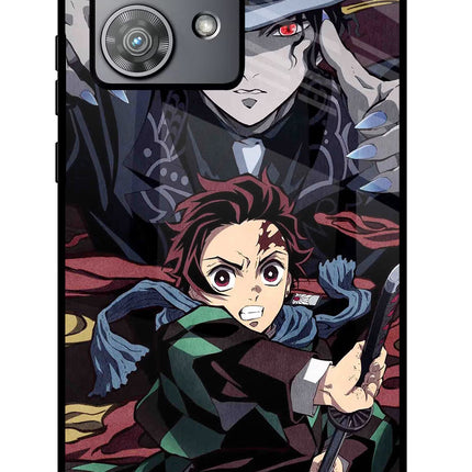 Demon Slayer Moto Edge 40 Neo Glass Case Back Cover by Casekaro