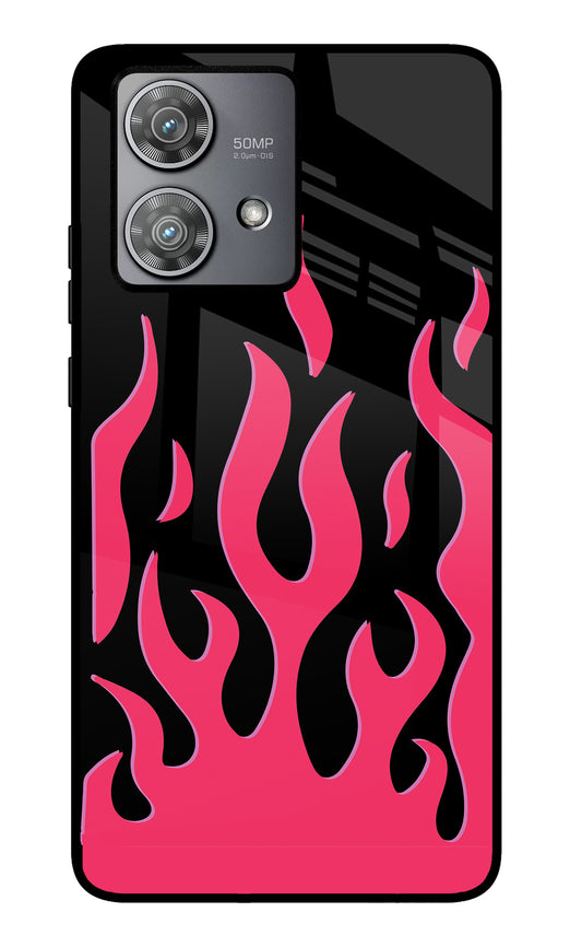 Fire Flames Moto Edge 40 Neo Glass Case