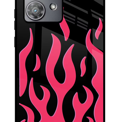 Fire Flames Moto Edge 40 Neo Glass Case Back Cover by Casekaro