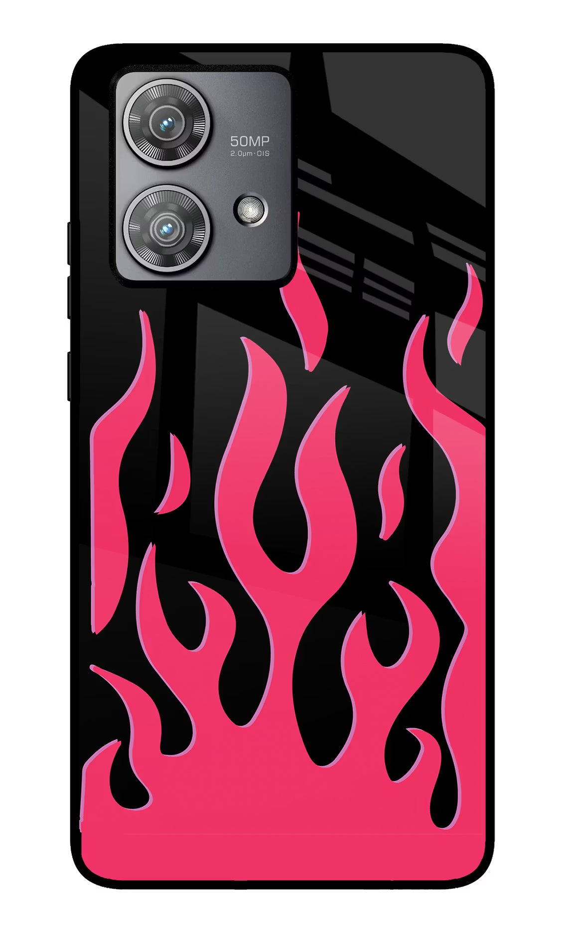 Fire Flames Moto Edge 40 Neo Glass Case Back Cover by Casekaro