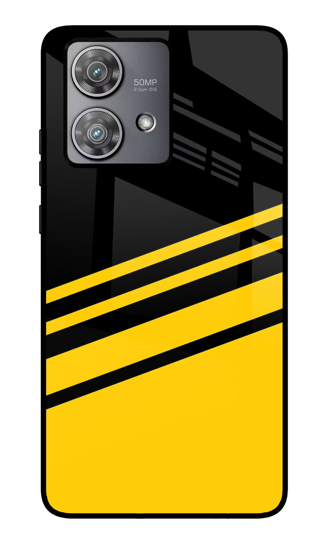 Yellow Shades Moto Edge 40 Neo Glass Case Back Cover by Casekaro