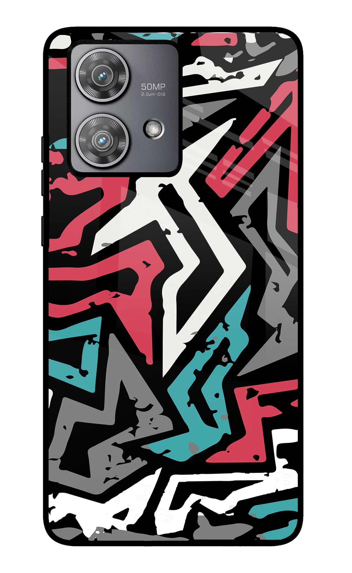 Geometric Graffiti Moto Edge 40 Neo Glass Case