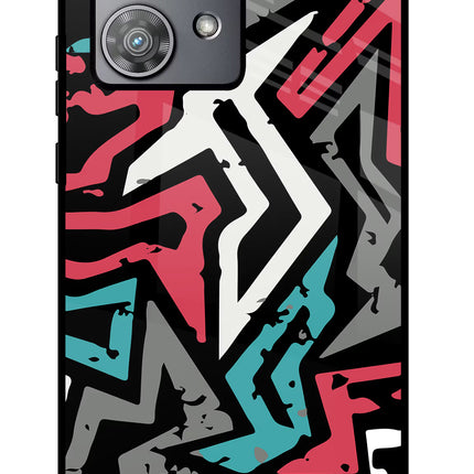 Geometric Graffiti Moto Edge 40 Neo Glass Case Back Cover by Casekaro