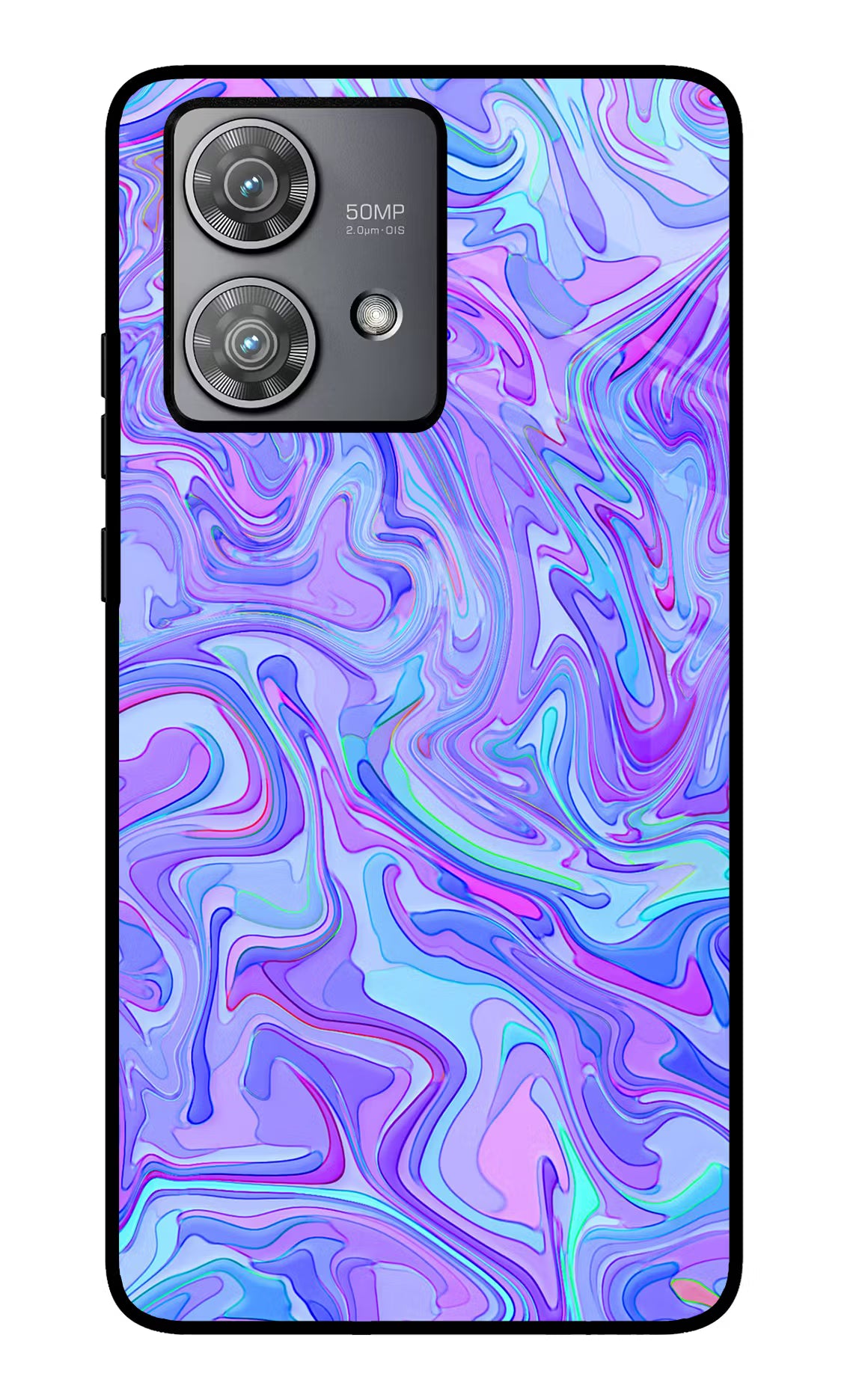 Glitter Moto Edge 40 Neo Glass Case Back Cover by Casekaro
