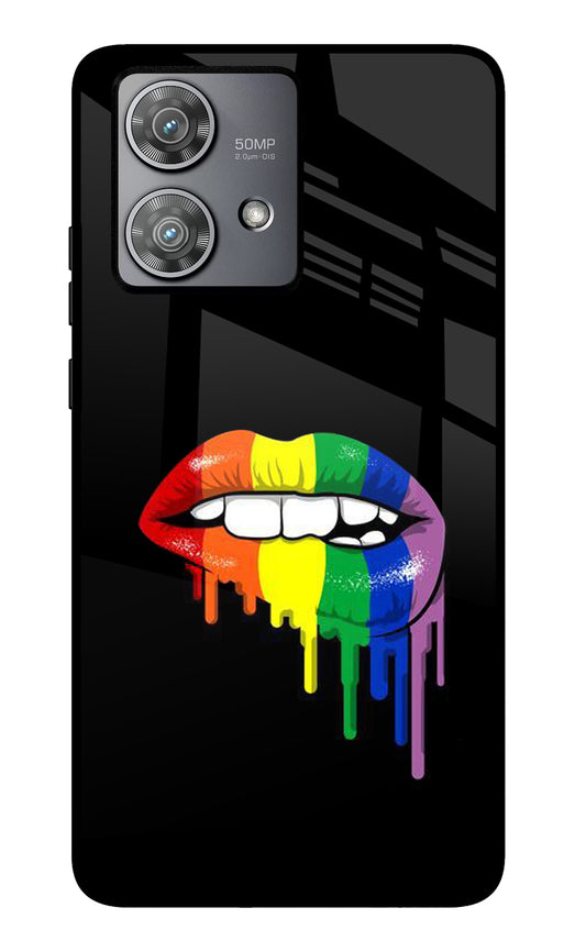 Lips Biting Moto Edge 40 Neo Glass Case