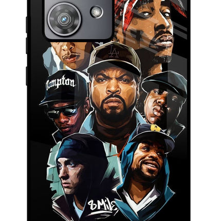 Rappers Moto Edge 40 Neo Glass Case Back Cover by Casekaro