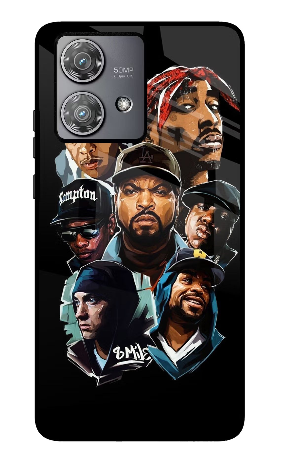 Rappers Moto Edge 40 Neo Glass Case Back Cover by Casekaro