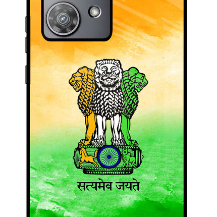Satyamev Jayate Flag Moto Edge 40 Neo Glass Case Back Cover by Casekaro