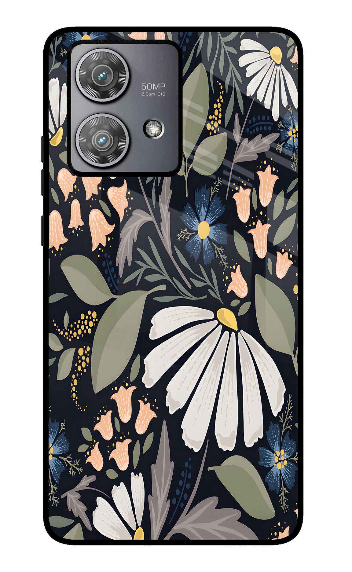 Flowers Art Moto Edge 40 Neo Glass Case