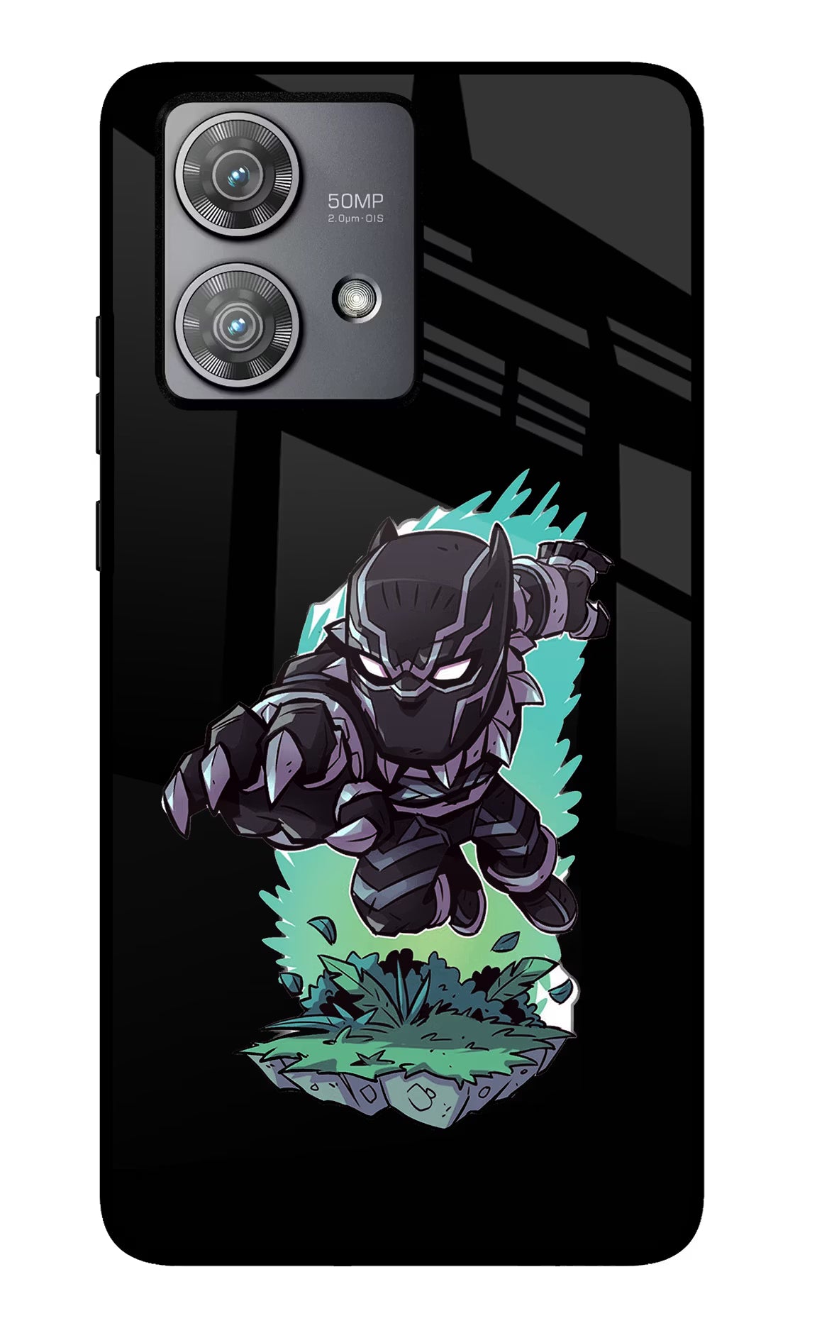 Black Panther Moto Edge 40 Neo Glass Case Back Cover by Casekaro