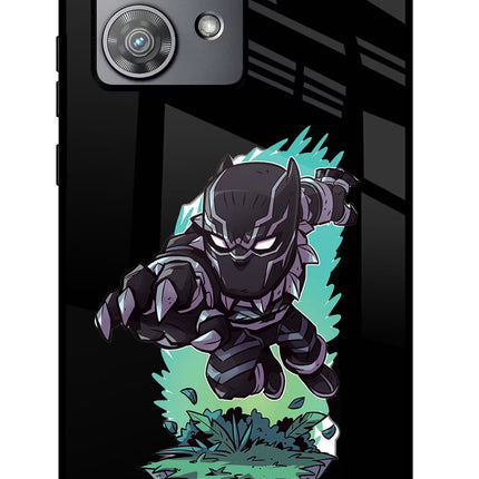 Black Panther Moto Edge 40 Neo Glass Case Back Cover by Casekaro