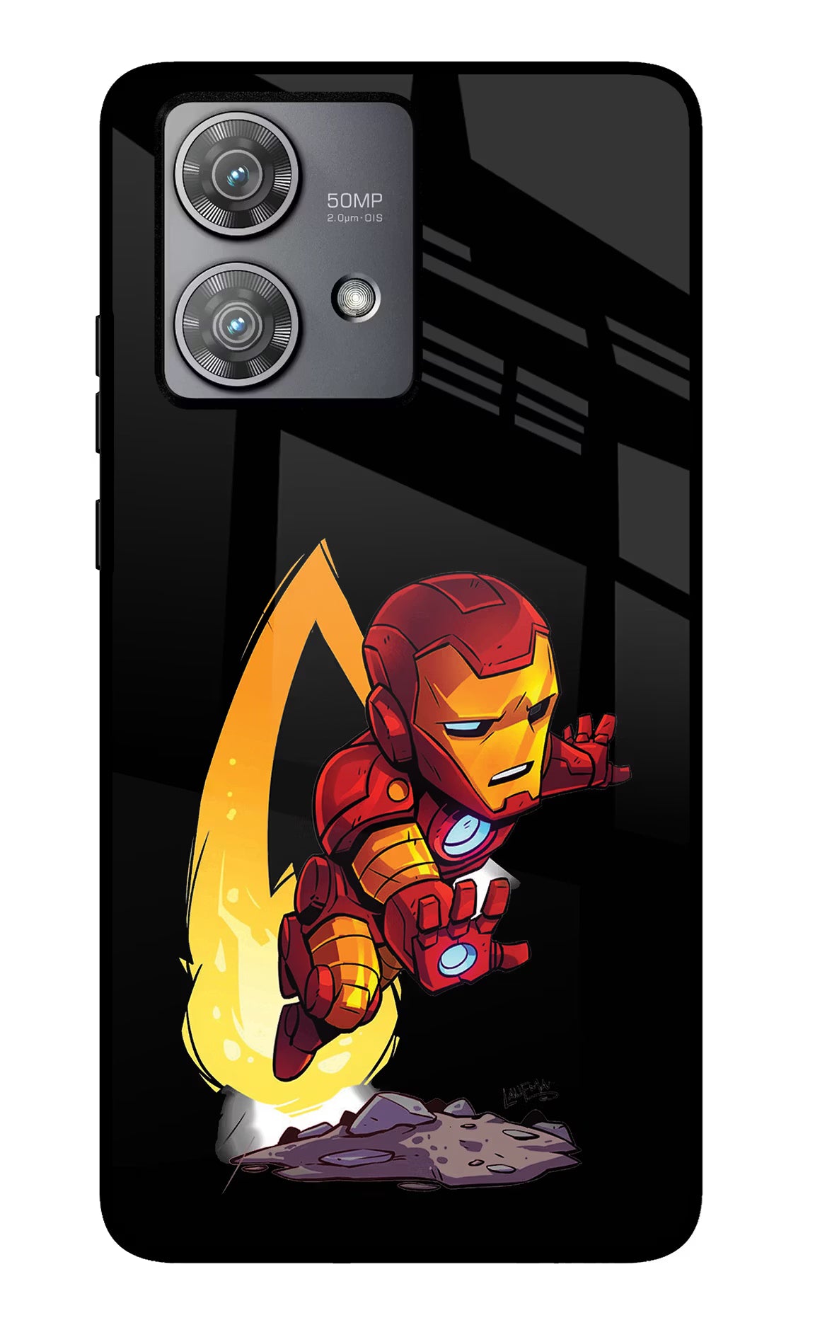 IronMan Moto Edge 40 Neo Glass Case Back Cover by Casekaro